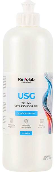 Żel do USG ultrasonografii bezbarwny REVOLAB 500ml