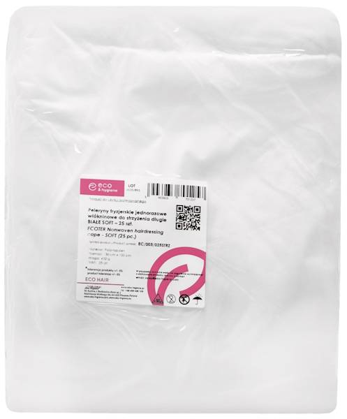 Peleryny długie białe DO STRZYŻENIA 25szt 