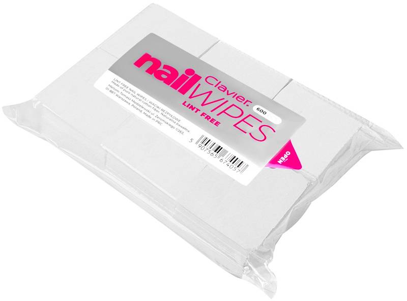 CLAVIER waciki bezpyłowe Nail Wipes 600 sztuk