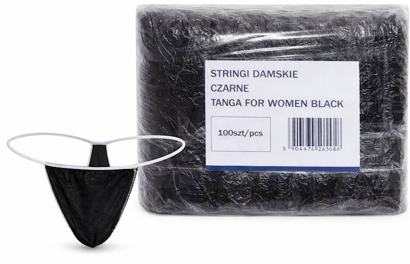 Stringi damskie CZARNE 100 sztuk