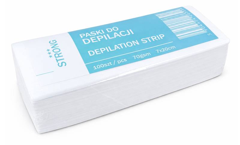 Paski do depilacji cięte 7x20cm BIAŁE 100 sztuk