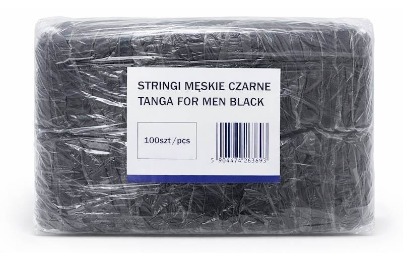 Stringi męskie czarne 100 sztuk NOWE