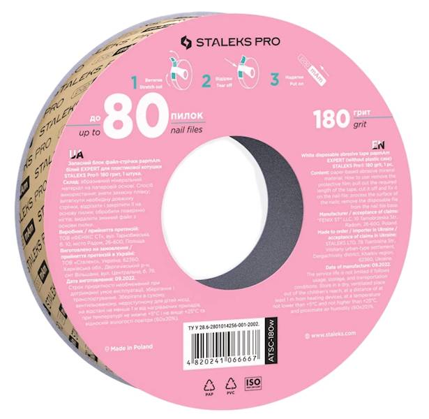 STALEKS Taśma wymienna ścierna biała papmAm #180