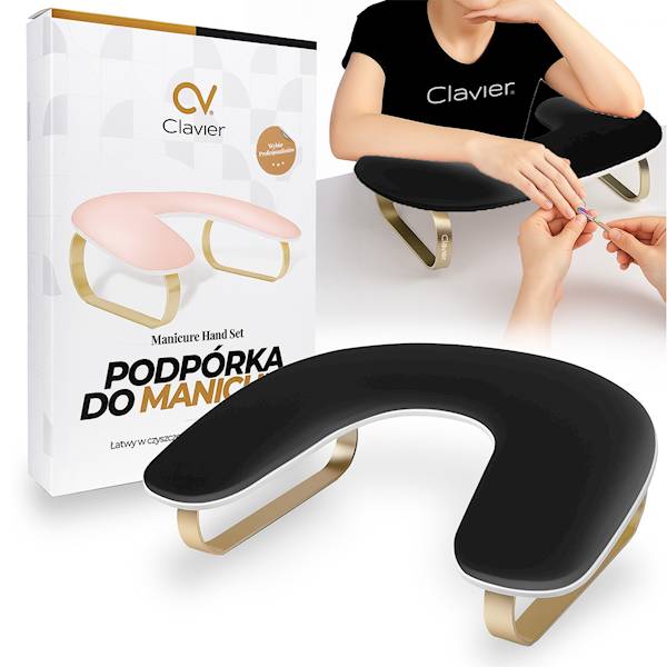 CLAVIER Podpórka pod dłonie manicure owal CZARNA
