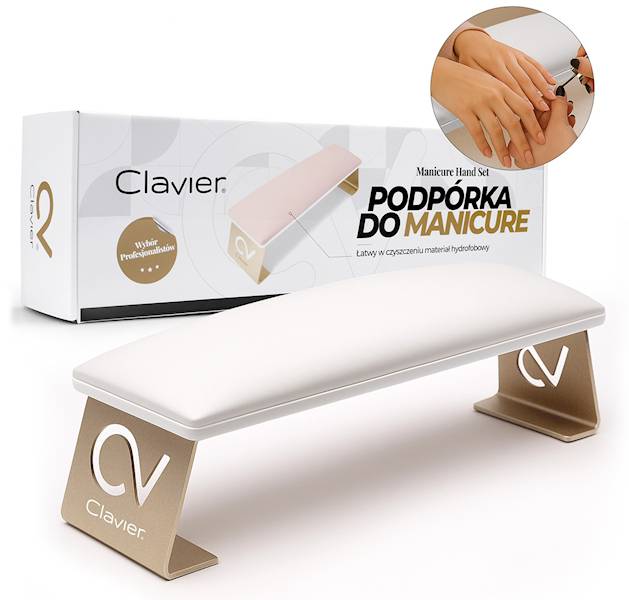 CLAVIER Podpórka pod dłonie prostokąt BIAŁO-ZŁOTA
