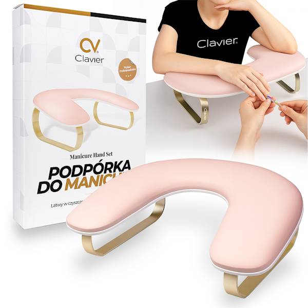 CLAVIER Podpórka pod dłonie manicure owal RÓŻOWA