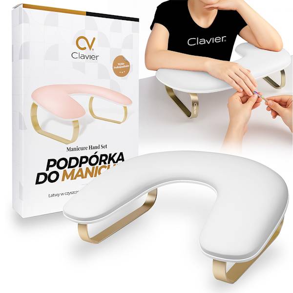 CLAVIER Podpórka pod dłonie manicure owal BIAŁA