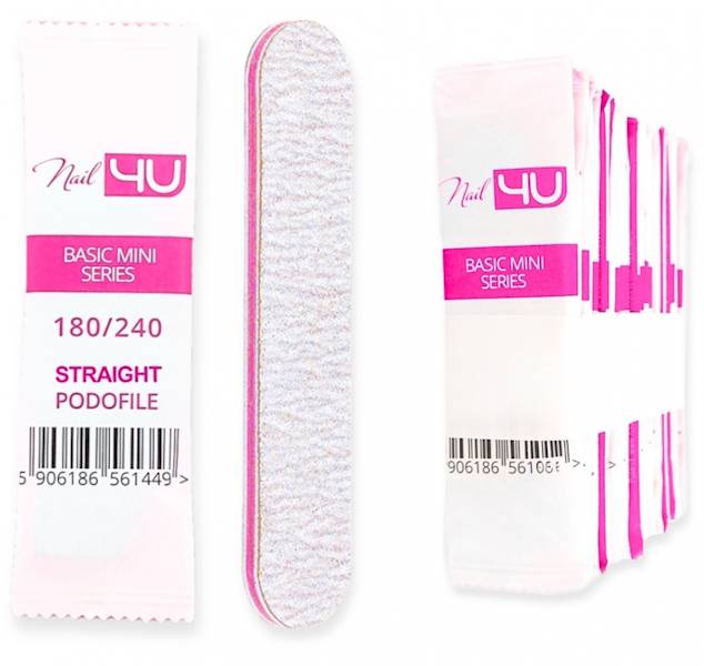 Nail4U Pilnik Podofile Basic prosty 180/240 25szt