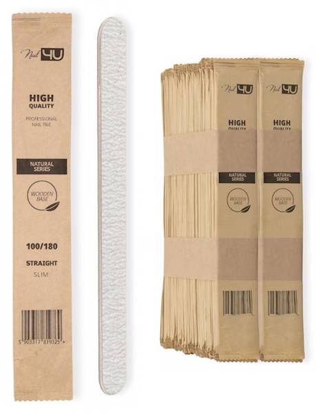 Nail4U Pilnik Slim Natural prosty 100/180 50szt