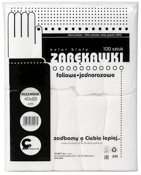 Zarękawnik foliowy BIAŁY 40x20cm 100szt