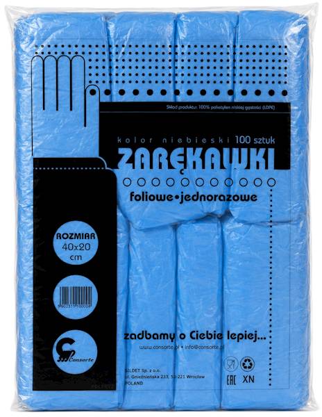 Zarękawnik foliowy NIEBIESKI 40x20cm 100szt