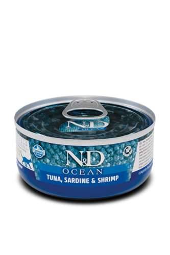 N&D CAT OCEAN TUNA, SARDINE & SHRIM ADULT 70gr
