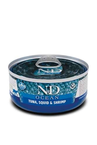 N&D CAT OCEAN TUNA, SQUID & SHRIMP ADULT 70gr