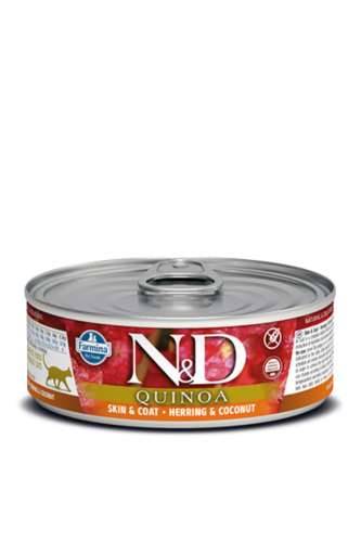 N&D CAT QUINOA SKIN&COAT HERRING ADULT 80gr