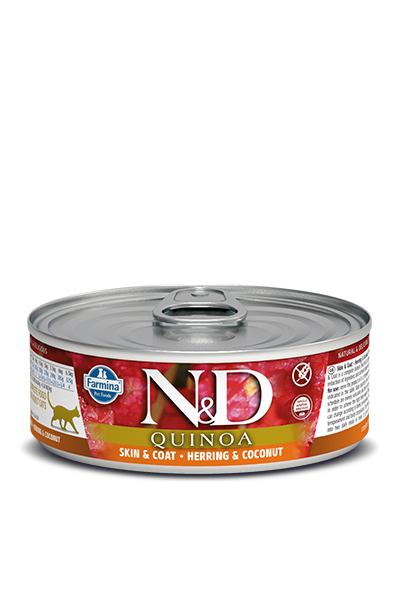 N&D CAT QUINOA SKIN&COAT HERRING ADULT 80gr
