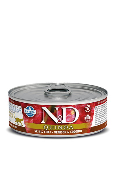 N&D CAT QUINOA SKIN&COAT VENISON ADULT 80gr