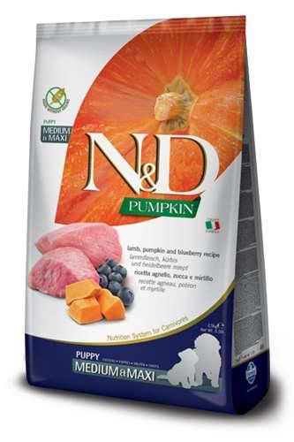 N&D Dog jagnięcina,dynia,jagoda Pupp med&max 2,5kg