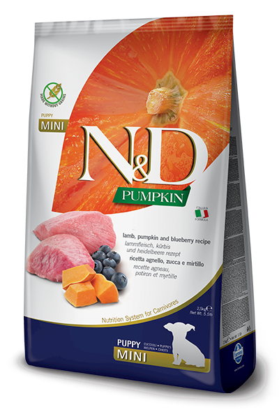 N&D Dog jagnięcina,dynia,jagoda Puppy mini 2,5 kg