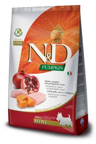 N&D Dog kurczak,dynia,owoc granat Adult mini 2,5kg