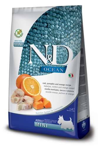 N&D Ocean Dog dorsz,dynia,pomar Adult mediu 2,5 kg
