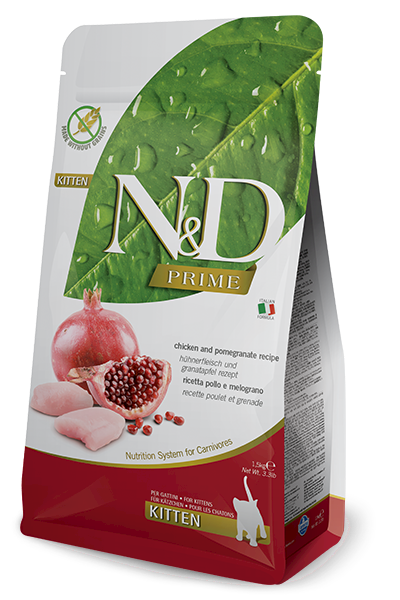 N&D Prime Cat kurczak z owocem grana kitten 1,5 kg