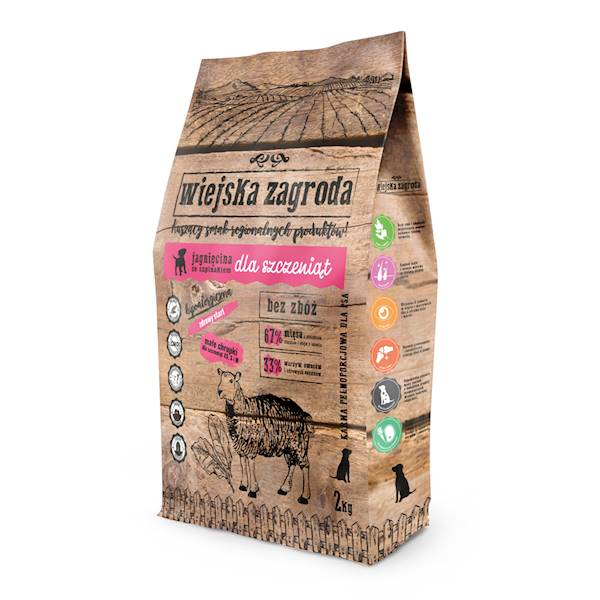 Wiejska zag. jagnięcina i szpinak  szczeniąta 2kg