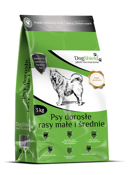 Dogshield psy dorosłe małe i średnie rasy 3kg
