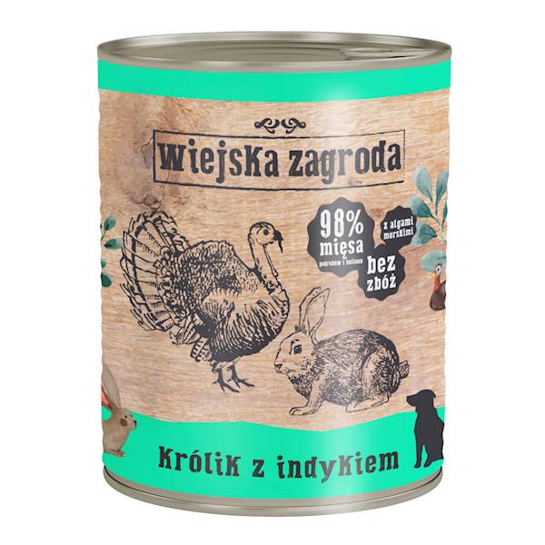 Wiejska Zagroda Królik z indykiem 800 gr