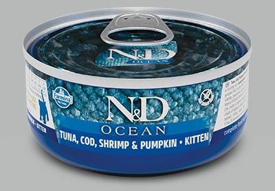 N&D KITTEN OCEAN TUNA,COD,SHRIMP&PUMPKIN 70gr