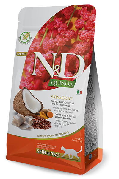 N&D Cat Quinoa śledź,kokos,kurkuma  adult 1,5kg