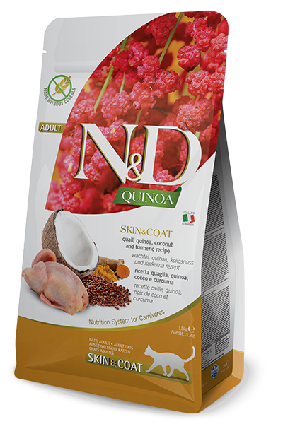 N&D Cat Quinoa Skin&Coat Quail,cocon adult 1,5kg
