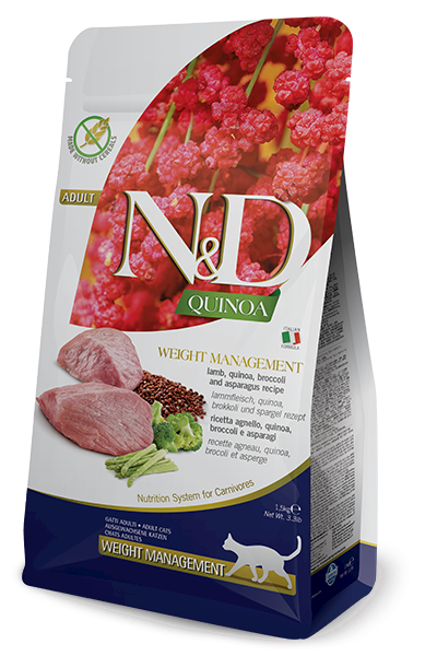 N&D Cat Quinoa jagnięcina,brokuły Nadwaga 1,5kg