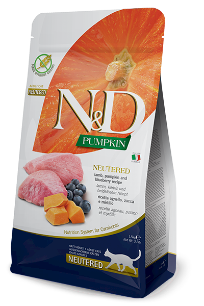 N&D Cat lamb&blueberry&pump Neutred adult 300 gr