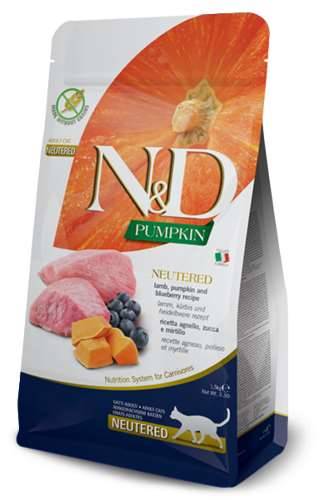 N&D Cat lamb&blueberry&pump Neutred adult 300 gr