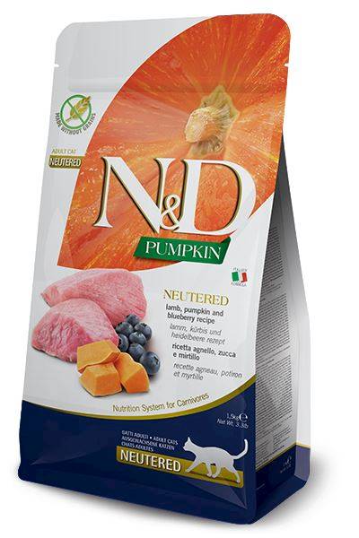 N&D Cat lamb&blueberry&pump Neutred adult 300 gr