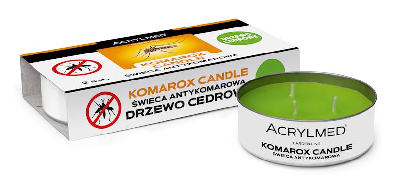 Świeca antykomarowa 2 szt. -  drzewo cedrowe