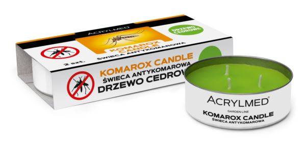 Świeca antykomarowa 2 szt. -  drzewo cedrowe