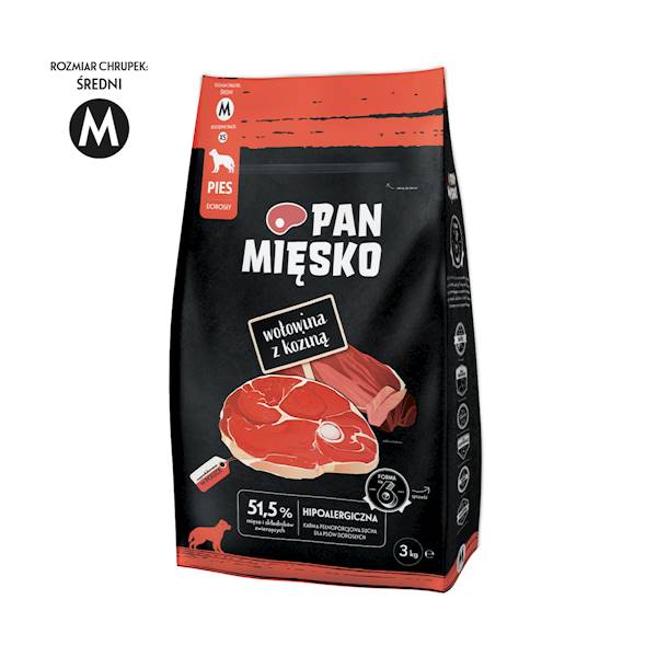 Pan Mięsko wołowina z koziną 3kg M