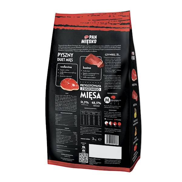 Pan Mięsko wołowina z koziną 3kg M
