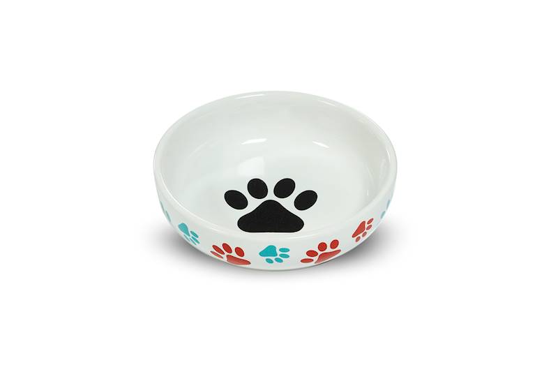 Miska ceramiczna dla kota lub psa motyw łapek 14x4