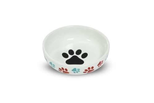 Miska ceramiczna dla kota lub psa motyw łapek 14x4