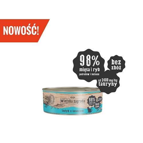 Wiejska Zagroda Kot  indyk z łososiem 85gr