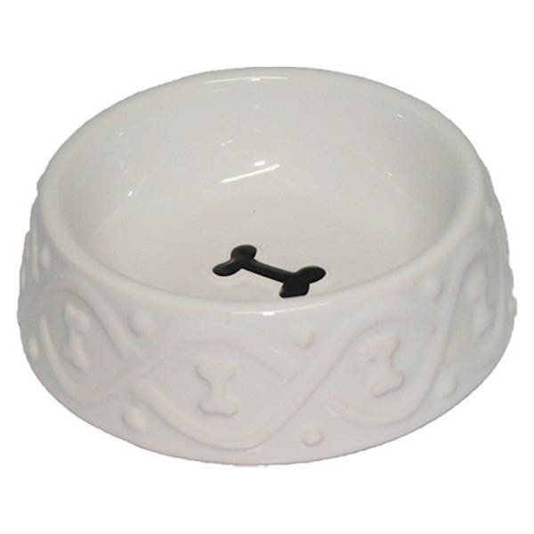 Miska ceramiczna dla psa Classic biała 16x5cm