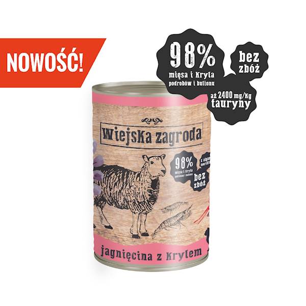 Wiejska Zagroda Kot Jagnięcina z Krylem 400g