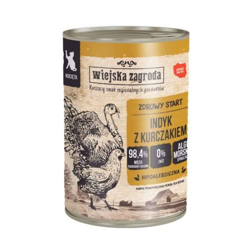 Wiejska Zagroda Kociak Indyk z Kurczakiem 400g