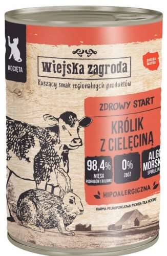 Wiejska Zagroda Kociak Królik z Cielęciną 400g