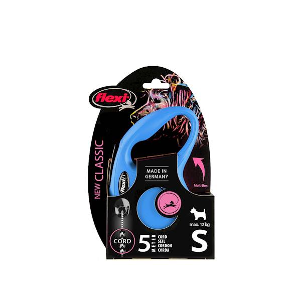 Smycz Flexi Classic rozm.S-5m do 12kg,niebi. linka