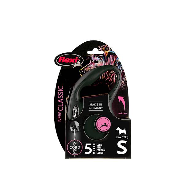 Smycz Flexi Classic rozm.S-5m do 12kg,czarna linka