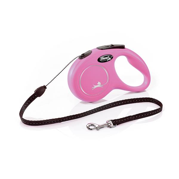 Smycz Flexi Classic rozm.S-5m do 12kg,różowa linka