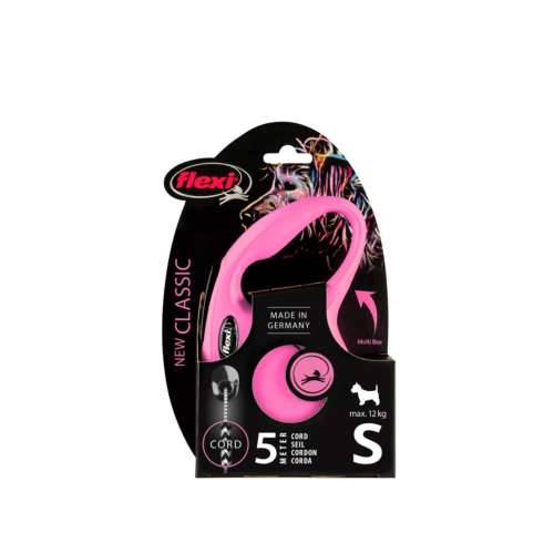 Smycz Flexi Classic rozm.S-5m do 12kg,różowa linka
